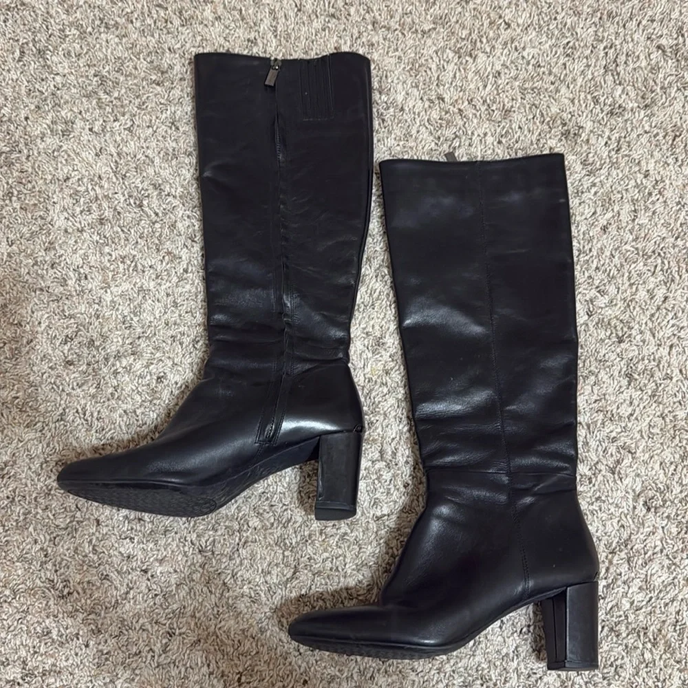 Michael Kors Black Tall Leather Boot - Picture 2 of 9